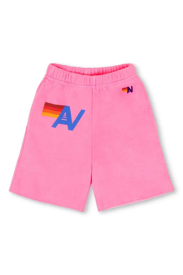 Logo Sweatshorts 8211 Neon Pink Kids Aviator Nation Shorts