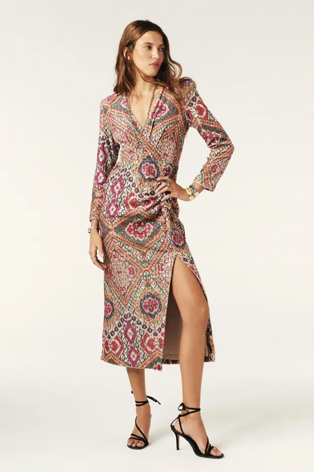 Long Sequin Dress Tatiana Yellow Women Baandsh Dresses