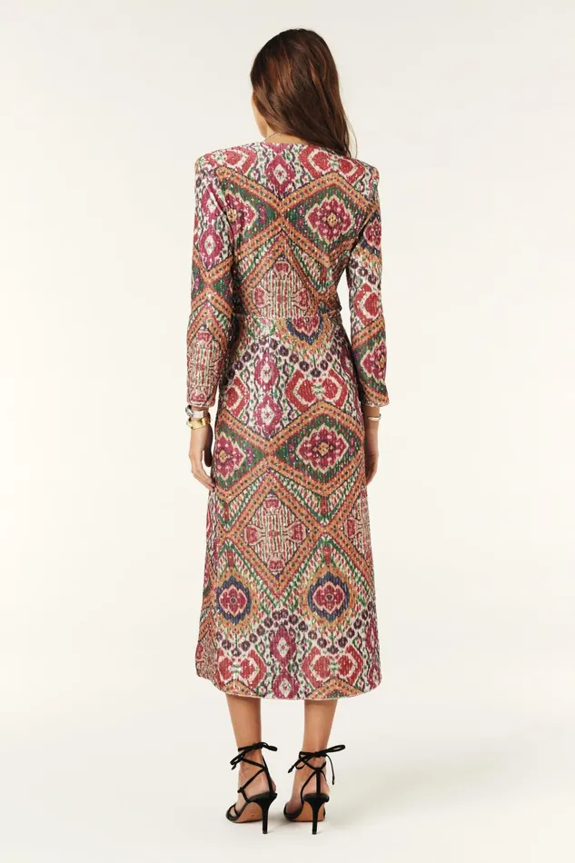 Long Sequin Dress Tatiana Yellow Women Baandsh Dresses