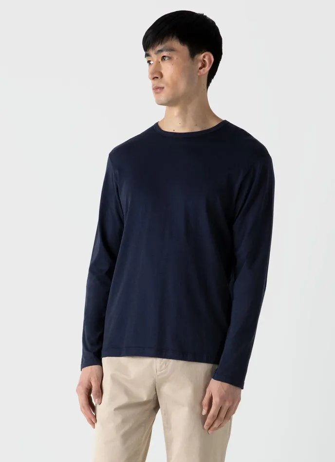 Long Sleeve Classic Tshirt Navy Men SUNSPEL Tshirts