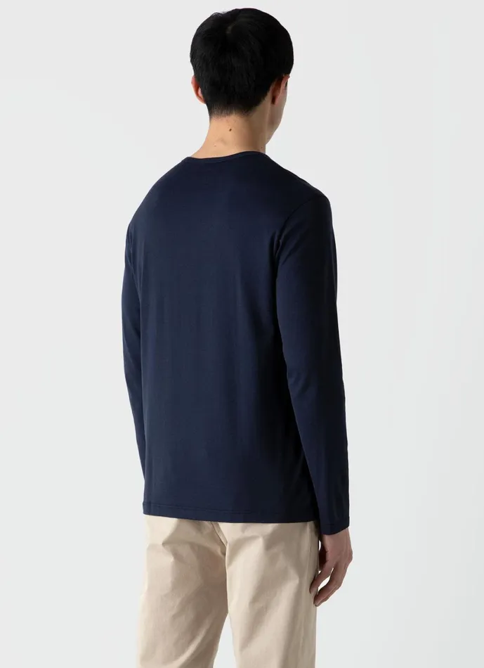 Long Sleeve Classic Tshirt Navy Men SUNSPEL Tshirts