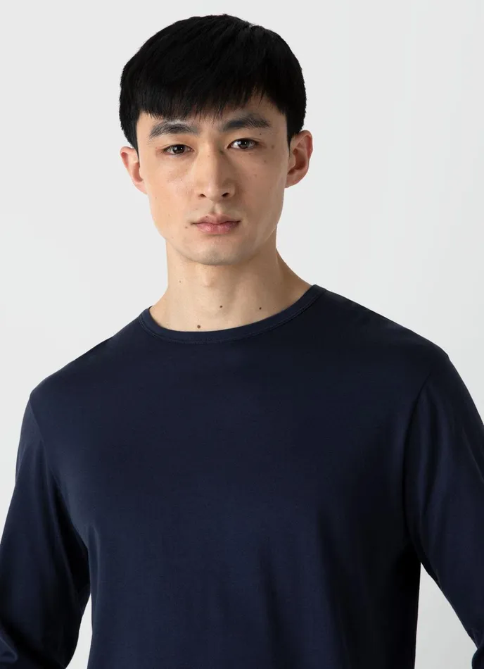 Long Sleeve Classic Tshirt Navy Men SUNSPEL Tshirts
