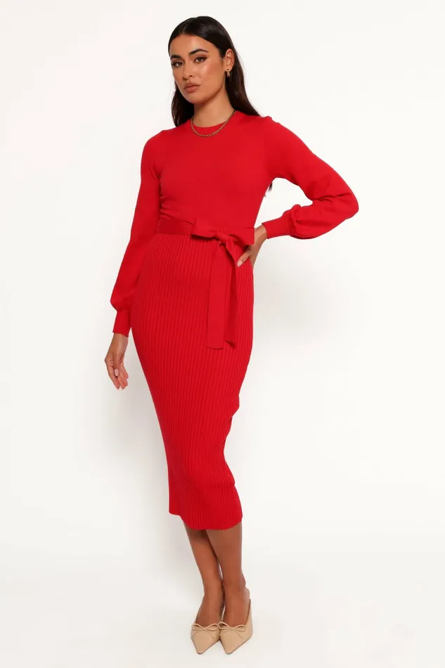 Long Sleeve Dresses Helena Dress Red 8211 Petal and Pup Women