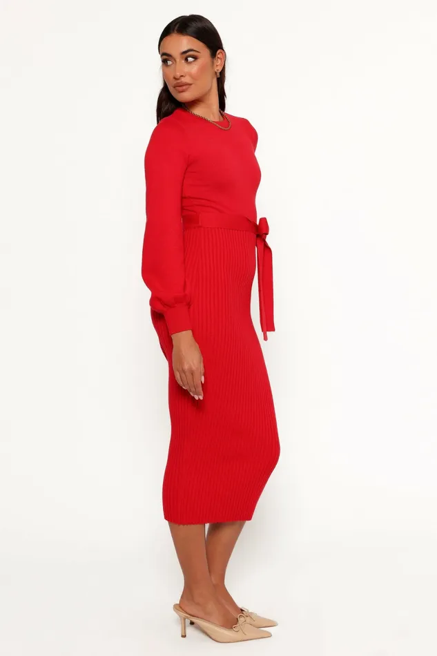 Long Sleeve Dresses Helena Dress Red 8211 Petal and Pup Women