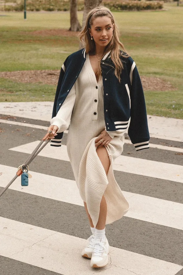 Long Sleeve Dresses Jasper Long Sleeve Midi Dress Cream 8211 Petal and Pup Women