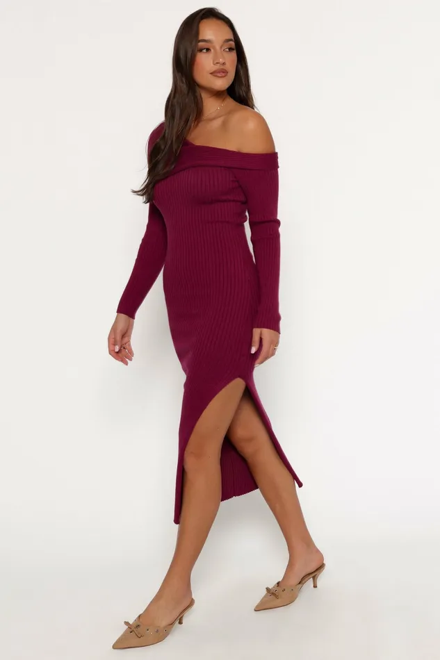 Long Sleeve Dresses Petal and Pup Women Cammie Long Sleeve Midi Dress Fuchsia