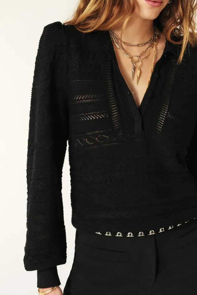 LongSleeve Sweater Vinnie Black Women Baandsh Sweaters and Cardigans