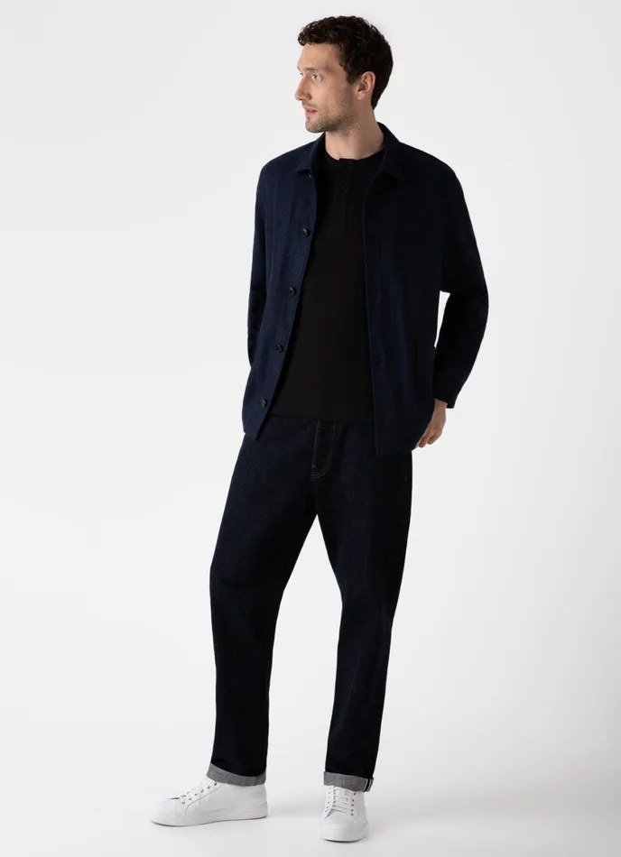 Long Sleeve Waffle Henley Black Men SUNSPEL Tshirts