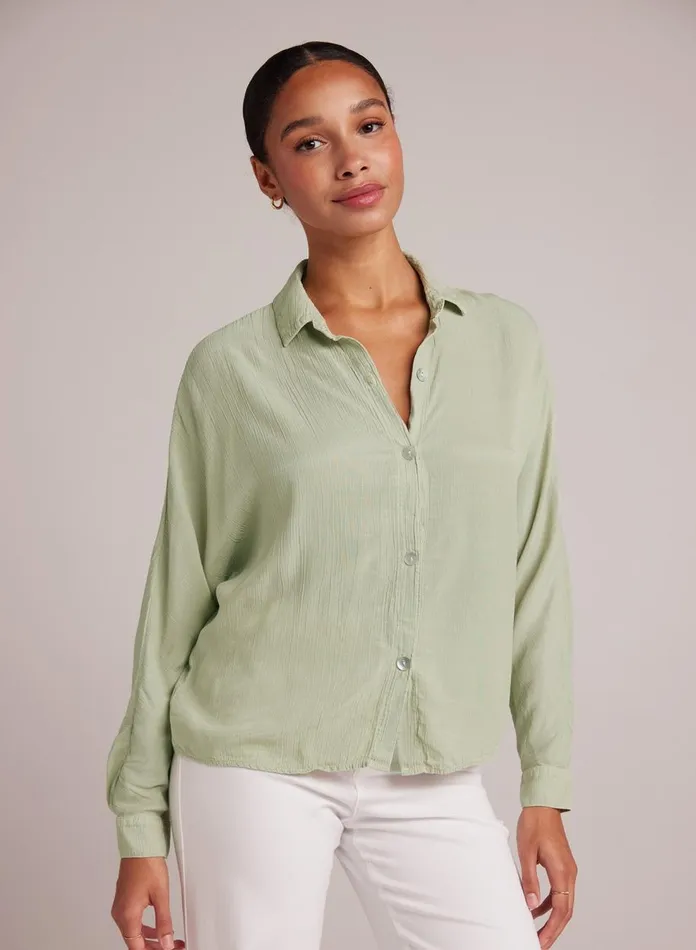 Long Sleeve Women Bella Dahl Dolman Sleeve Button Down 8211 Coastal Sage