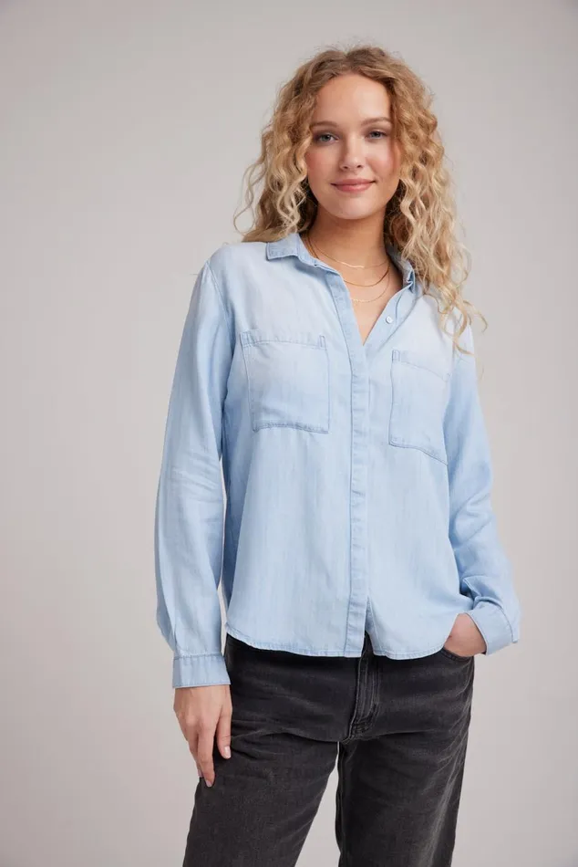Long Sleeve Women Bella Dahl Two Pocket Classic Button Down 8211 Sunbleach Wash Long Sleeve Women Bella Dahl Two Pocket Classic Button Down 8211 Sunbleach Wash