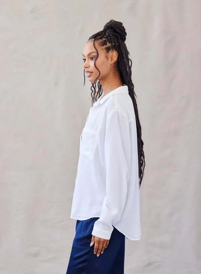 Long Sleeve Women Bella Dahl Two Pocket Classic Button Down 8211 White Long Sleeve Women Bella Dahl Two Pocket Classic Button Down 8211 White