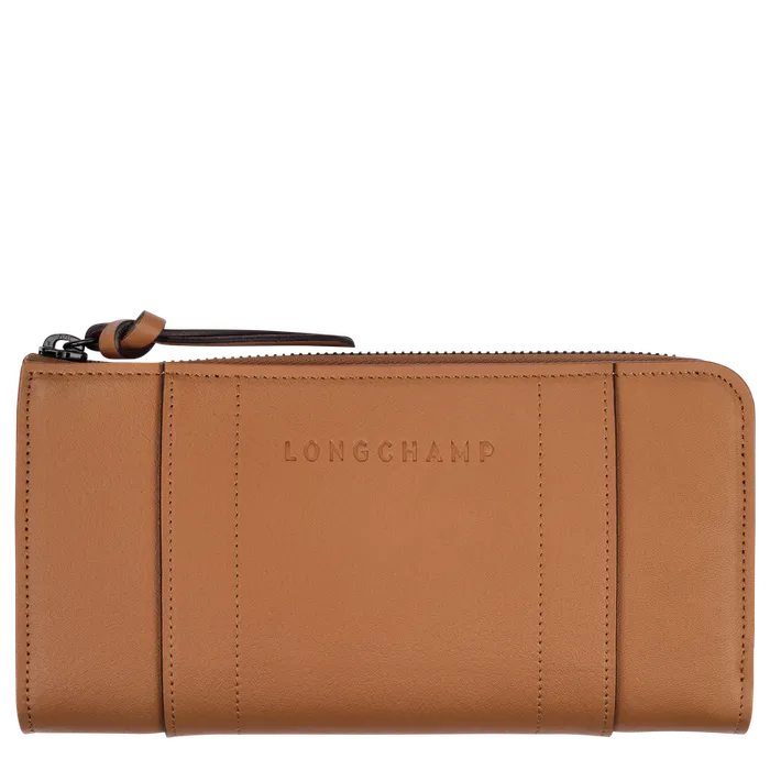 Longchamp 3D Zip around wallet Natural MenWomen Wallets Longchamp