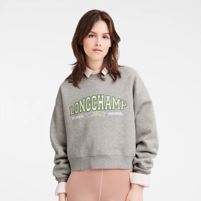 Longchamp Sweatshirt Grey Women Tops and Blouses Longchamp Sweatshirt Grey Women Tops and Blouses