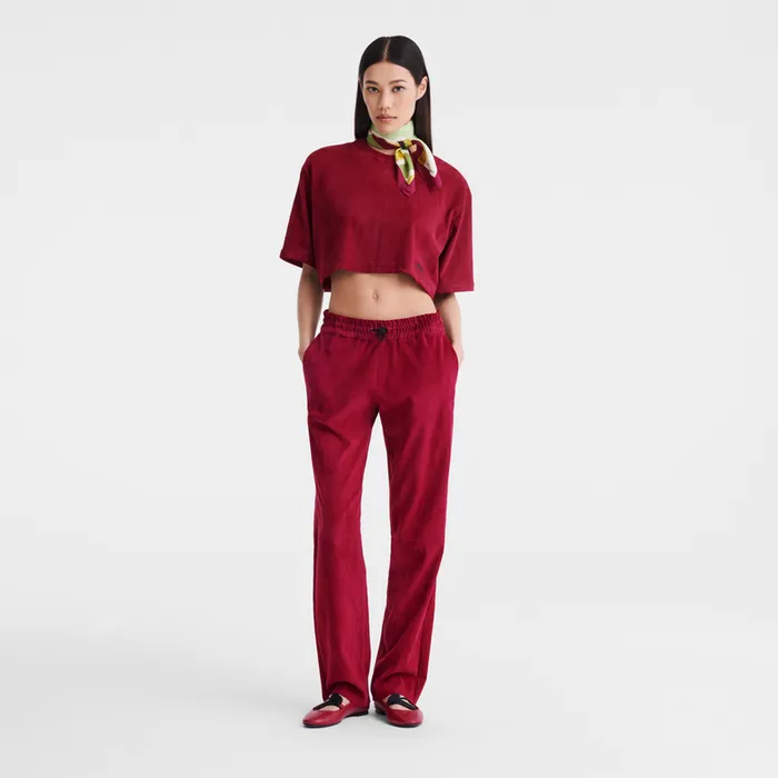 Longchamp Trousers and shorts Women Leather straight pants BeetrootBeetrootBeetroot Longchamp Trousers and shorts Women Leather straight pants BeetrootBeetrootBeetroot