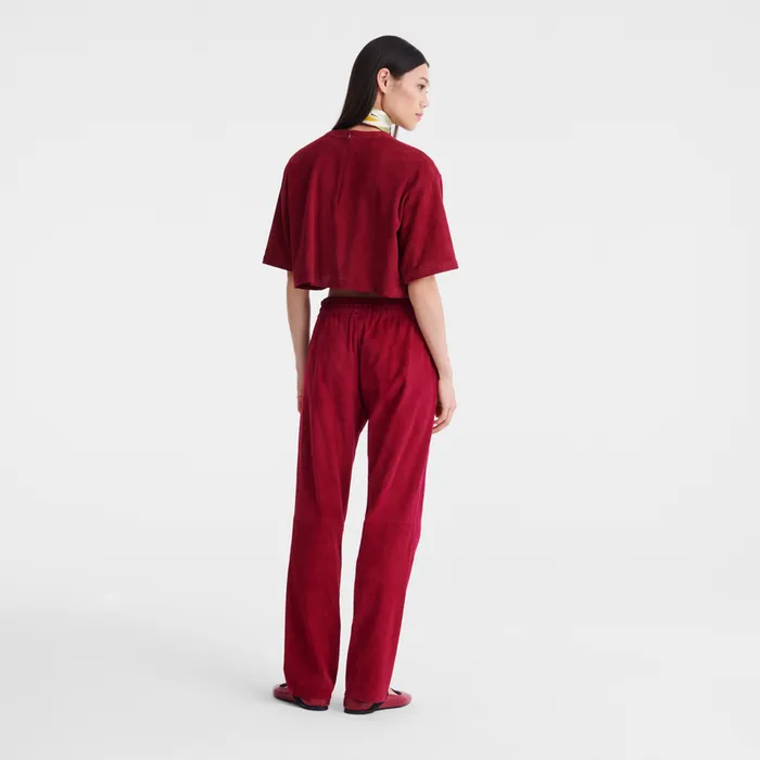 Longchamp Trousers and shorts Women Leather straight pants BeetrootBeetrootBeetroot Longchamp Trousers and shorts Women Leather straight pants BeetrootBeetrootBeetroot