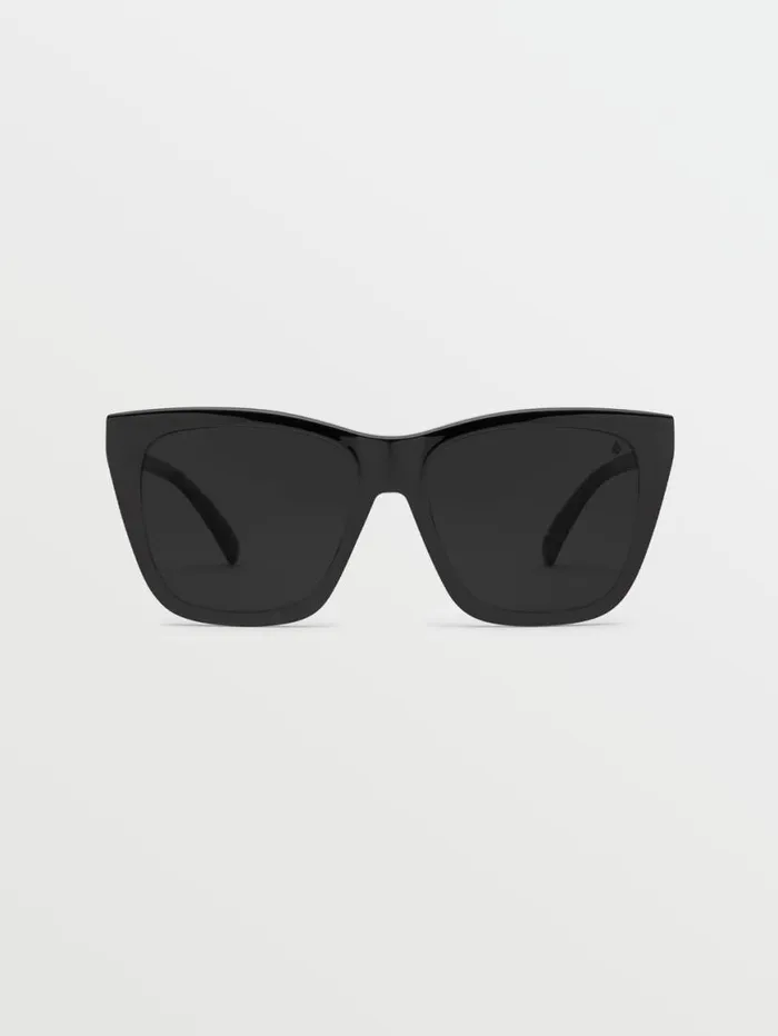 Looky Lou Sunglasses 8211 Gloss BlackGray MensWomens Volcom Sunglasses