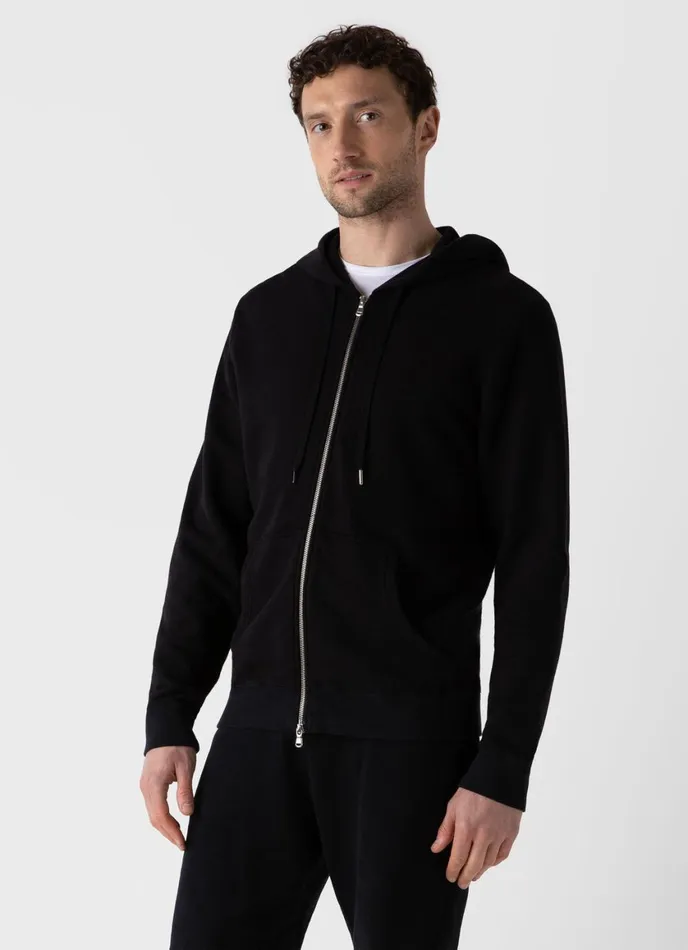 Loopback Zip Hoody Black Men SUNSPEL Sweatshirts and Sweatpants