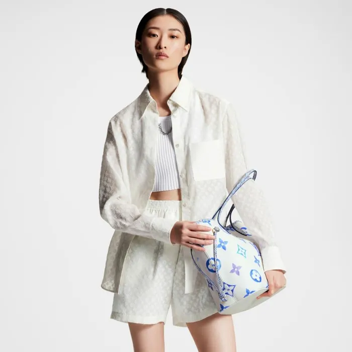 Louis Vuitton M22979 Neverfull MM Blue Monogram 8211 Louis Vuitton Handbag Store Women Louis Vuitton Neverfull Bag