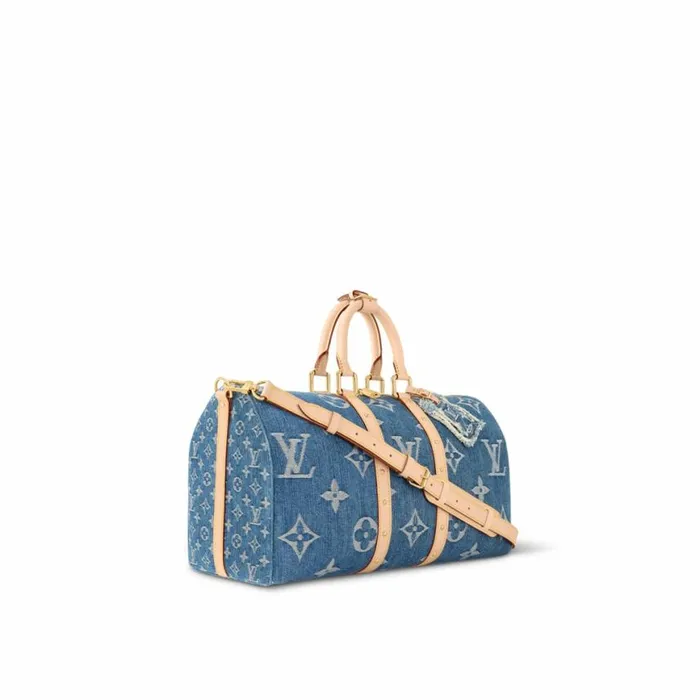 Louis Vuitton M24315 Keepall Bandoulire 45 Denim Blue 8211 Louis Vuitton Handbag Store Men Louis Vuitton Bags