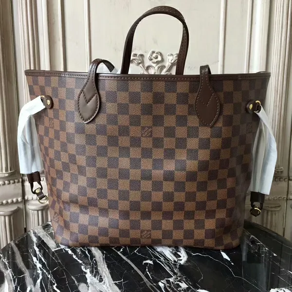 Louis Vuitton N41603 Neverfull MM Shoulder Bag Damier Ebene Canvas 8211 Louis Vuitton Handbag Store Women Louis Vuitton Neverfull Bag