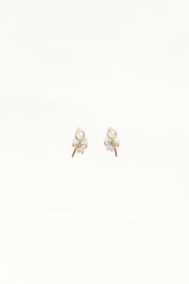 Louisa Bow Earrings GoldPearl Women Earrings Petal and Pup