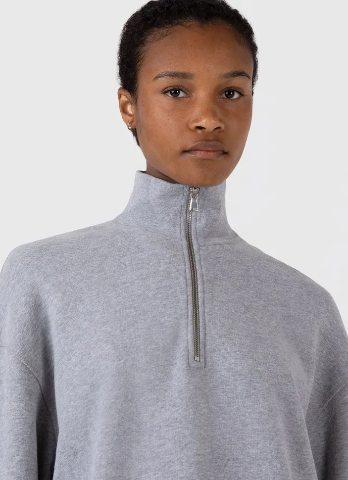 Loungewear and Sleepwear Women ussunspel Half Zip Loopback Sweatshirt Grey Melange Loungewear and Sleepwear Women ussunspel Half Zip Loopback Sweatshirt Grey Melange