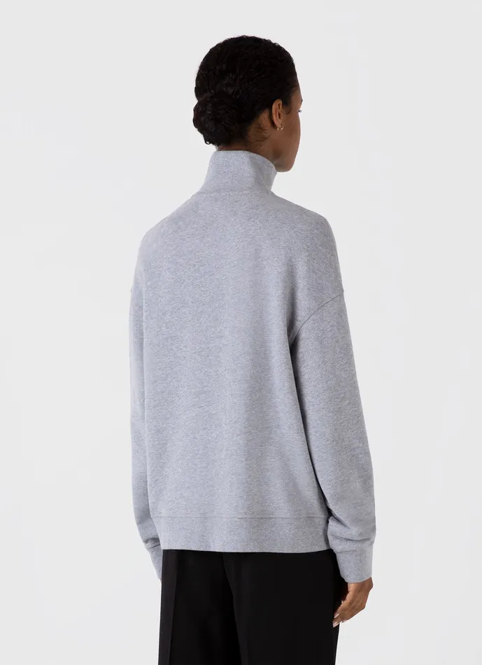 Loungewear and Sleepwear Women ussunspel Half Zip Loopback Sweatshirt Grey Melange Loungewear and Sleepwear Women ussunspel Half Zip Loopback Sweatshirt Grey Melange