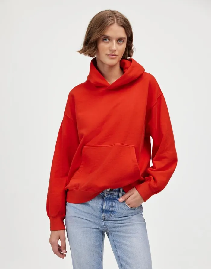 Loungewear Women Madewell Midweight Hoodie Sweatshirt Bright Cherry