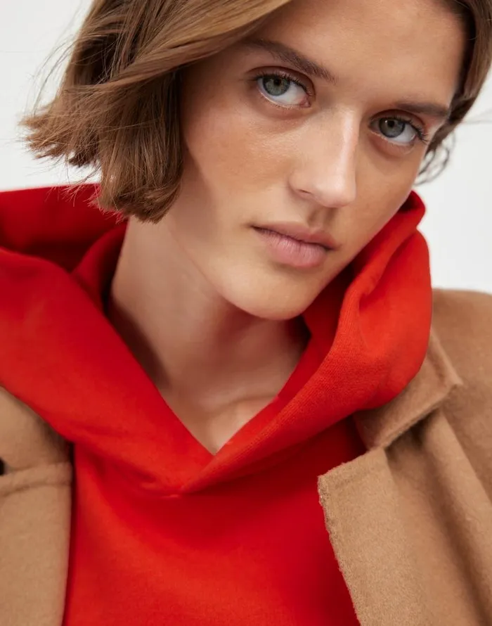Loungewear Women Madewell Midweight Hoodie Sweatshirt Bright Cherry
