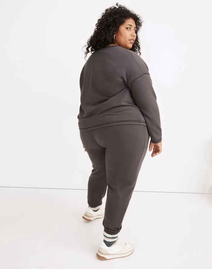 Loungewear Women Madewell Plus MWL Superbrushed Easygoing Sweatshirt Black Coal