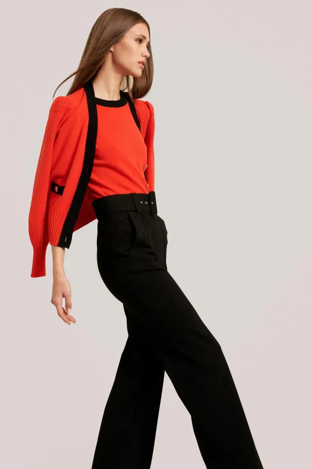 Luisa Spagnoli Cardigan Women Cento Orangeblack Luisa Spagnoli Cardigan Women Cento Orangeblack