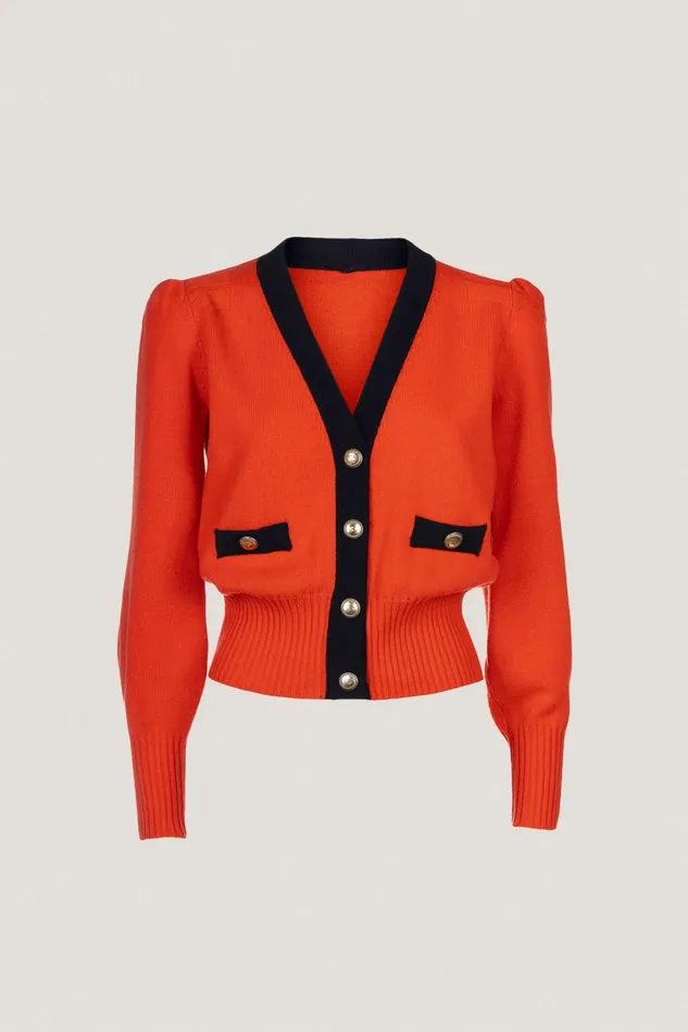 Luisa Spagnoli Cardigan Women Cento Orangeblack Luisa Spagnoli Cardigan Women Cento Orangeblack