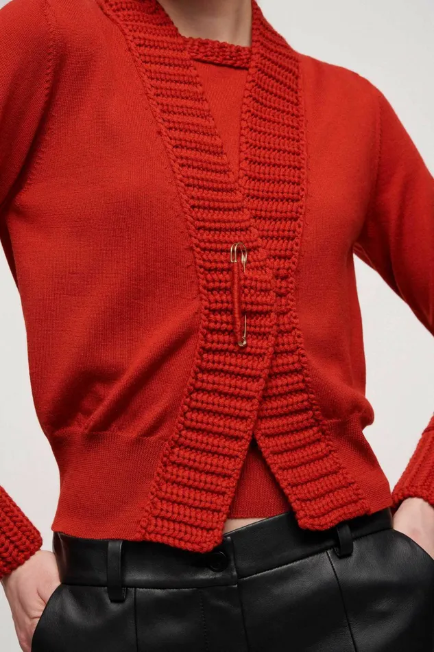 Luisa Spagnoli Cardigan Women Modi Bright Orange Luisa Spagnoli Cardigan Women Modi Bright Orange
