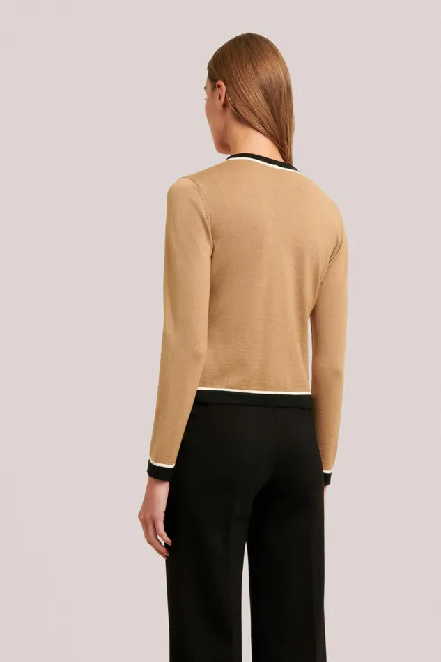 Luisa Spagnoli Cardigan Women Moris Camelblackcream Luisa Spagnoli Cardigan Women Moris Camelblackcream