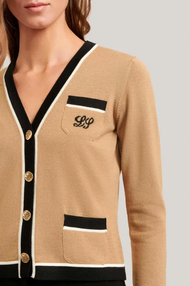 Luisa Spagnoli Cardigan Women Moris Camelblackcream Luisa Spagnoli Cardigan Women Moris Camelblackcream