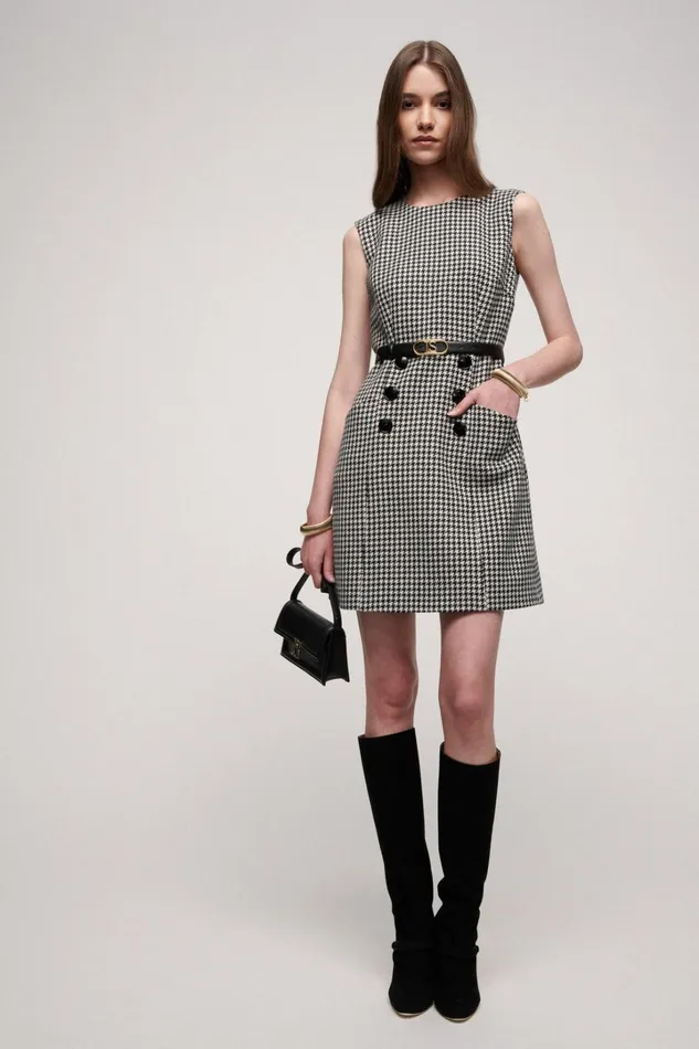 Luisa Spagnoli Dresses and Jumpsuits Women Gallese Black Cream Luisa Spagnoli Dresses and Jumpsuits Women Gallese Black Cream