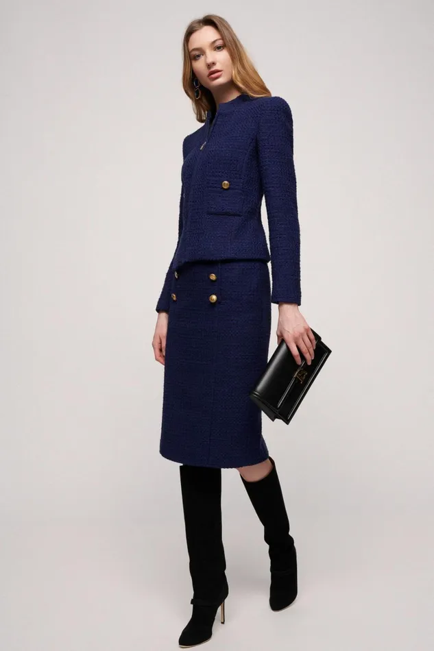 Luisa Spagnoli Jackets and Blazers Women Squadra Blue Purplish Luisa Spagnoli Jackets and Blazers Women Squadra Blue Purplish
