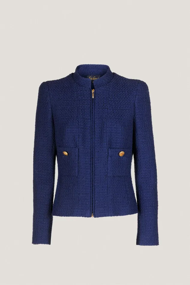 Luisa Spagnoli Jackets and Blazers Women Squadra Blue Purplish Luisa Spagnoli Jackets and Blazers Women Squadra Blue Purplish