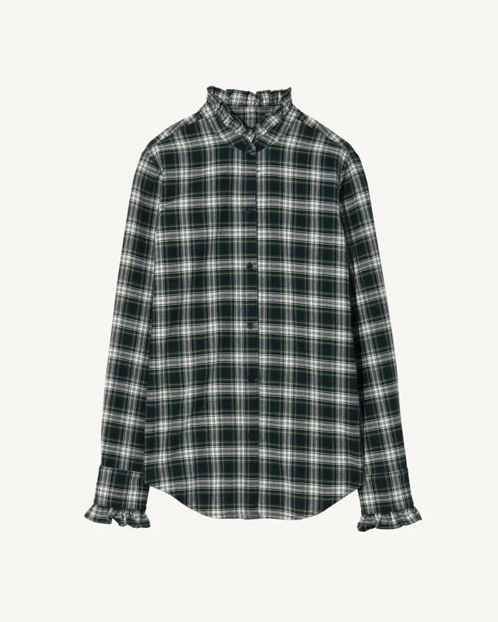 LYDIA SHIRT Ivorygreen Plaid Women Nili Lotan Tops