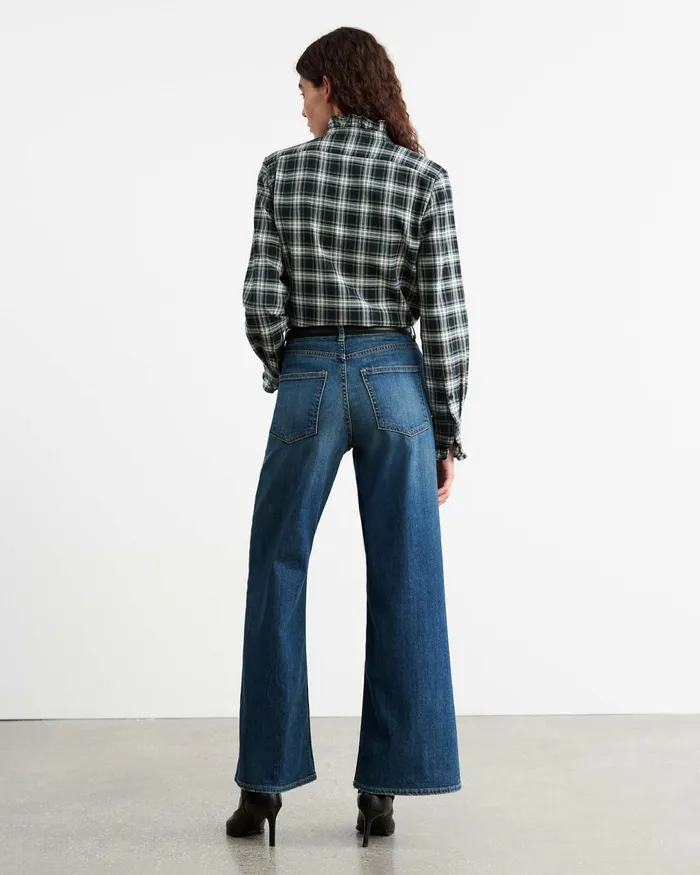 LYDIA SHIRT Ivorygreen Plaid Women Nili Lotan Tops