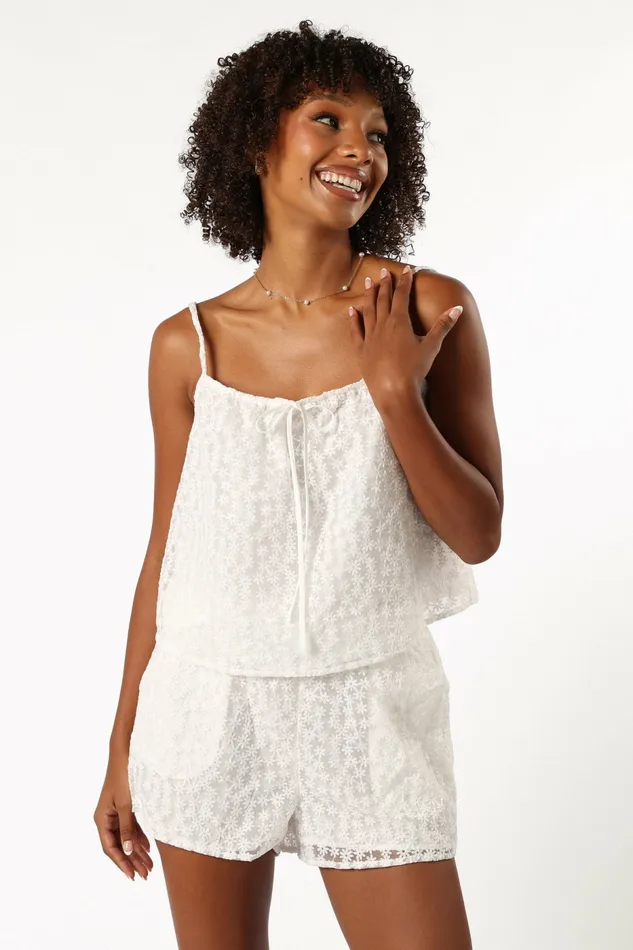 Maeve Shorts Off White Matching Sets Petal and Pup Women