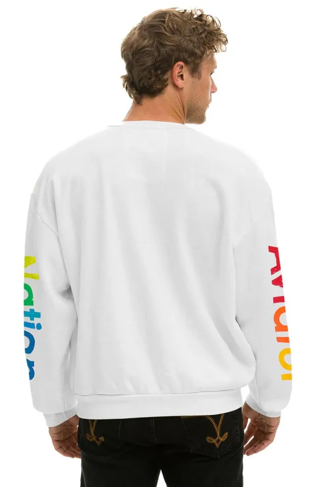 Malibu Relaxed Crew Sweatshirt 8211 White WomenMen Aviator Nation Sweatshirts