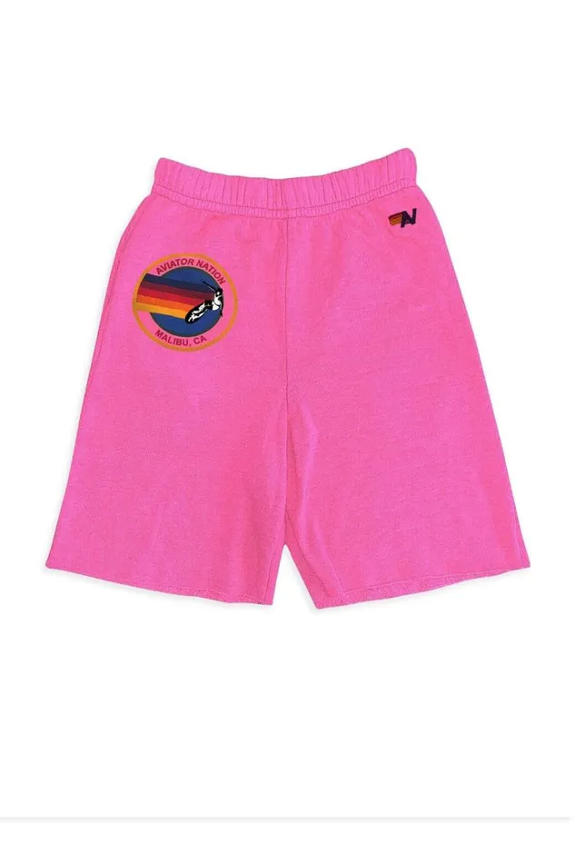 Malibu Sweatshorts 8211 Neon Pink Kids Aviator Nation Shorts