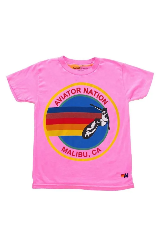 Malibu Tee 8211 Neon Pink Kids Aviator Nation Tees