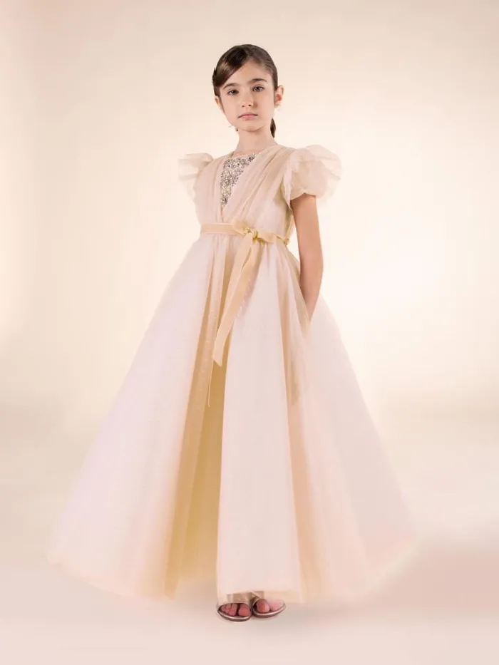 Marchesa Gowns Embellished Plumentis Gown Beige 8211 Kids
