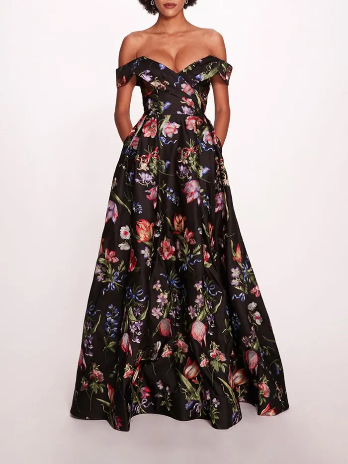 Marchesa Marchesa Notte Alex Gown Black Multi 8211 Women