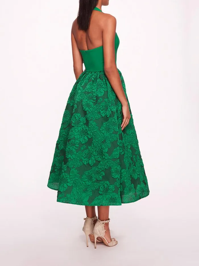 Marchesa Marchesa Notte Calathea Halter Dress Emerald 8211 Women