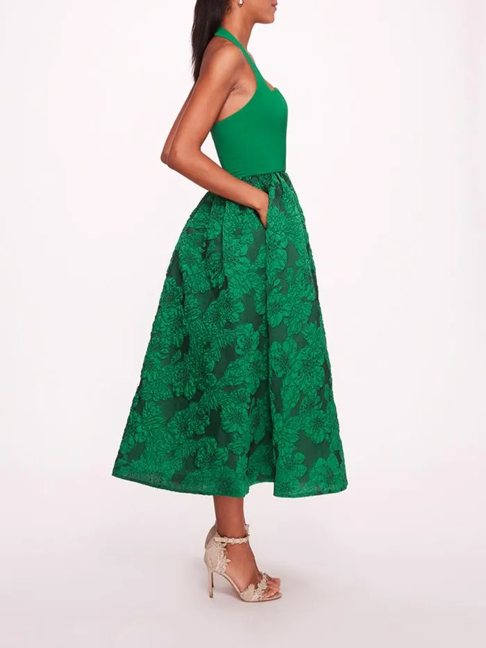 Marchesa Marchesa Notte Calathea Halter Dress Emerald 8211 Women
