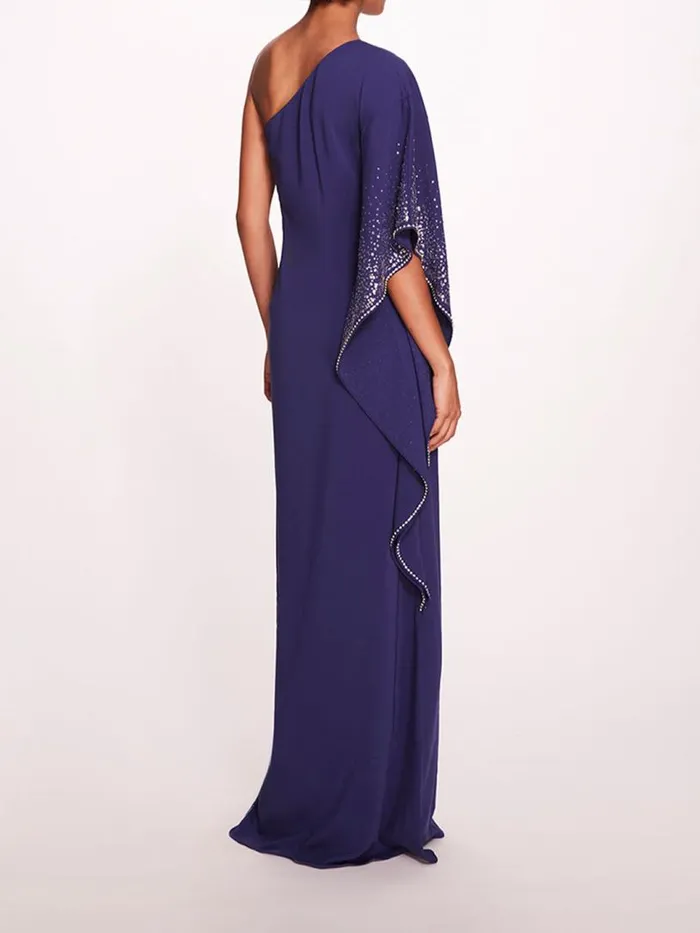Marchesa Marchesa Notte One Shoulder Kaftan Navy 8211 Women