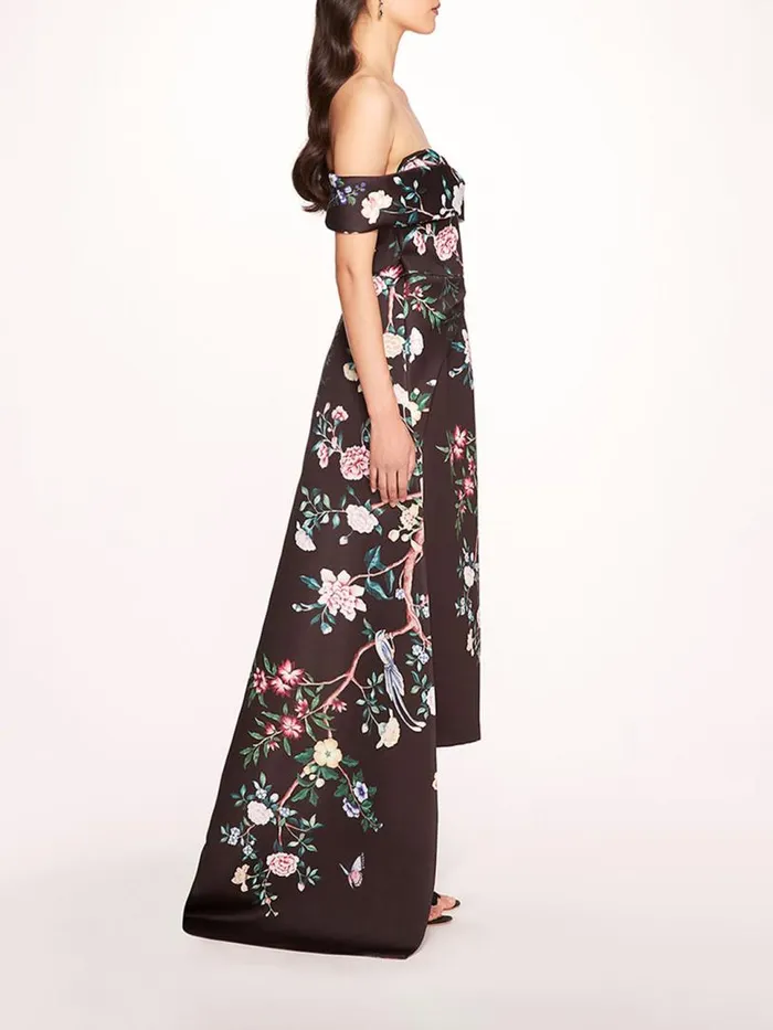 Marchesa Marchesa Notte Paradise Midi Dress Black Multi 8211 Women